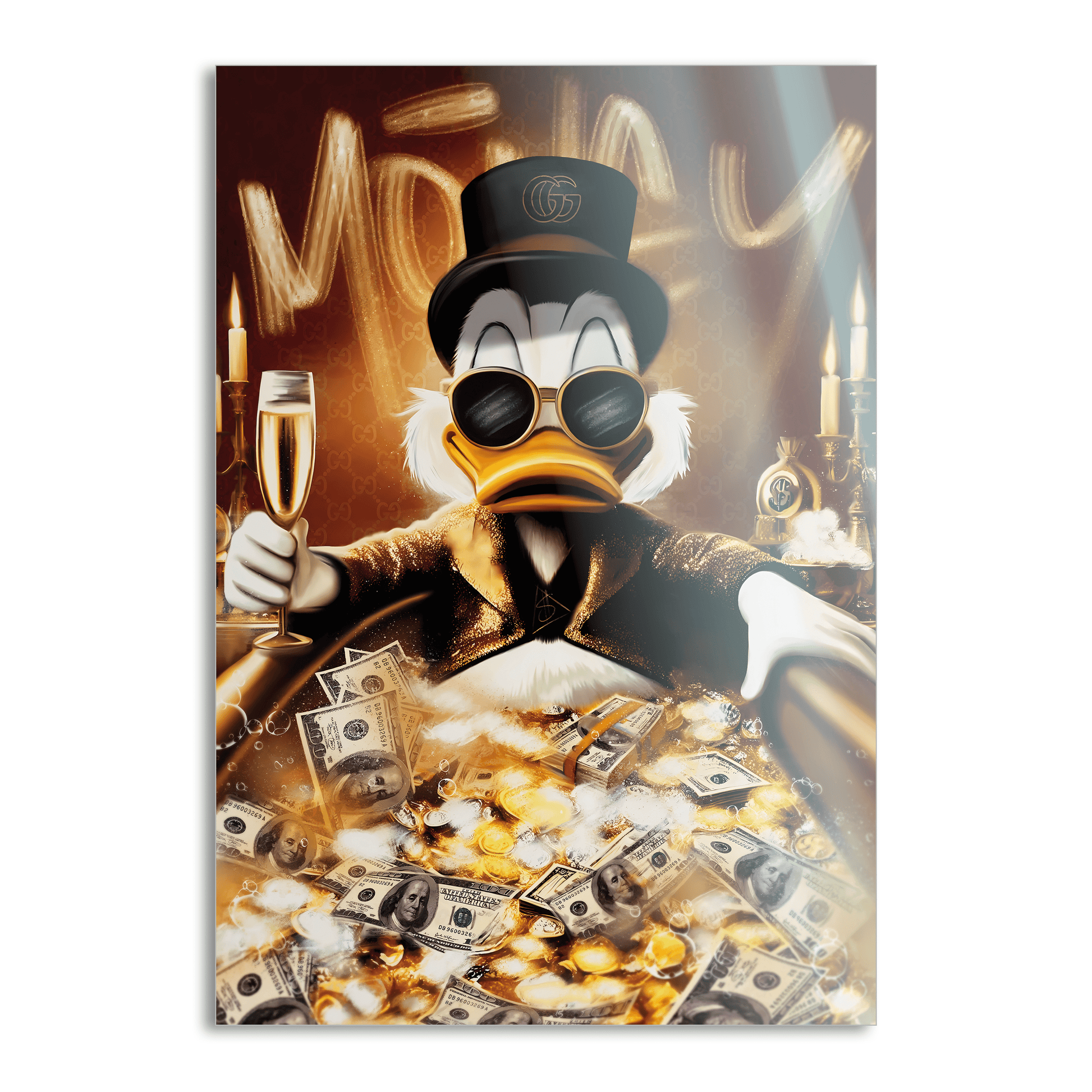 Bathing Dagobert - Leinwandbild Pop Art / Motivation by SimpleCanvas