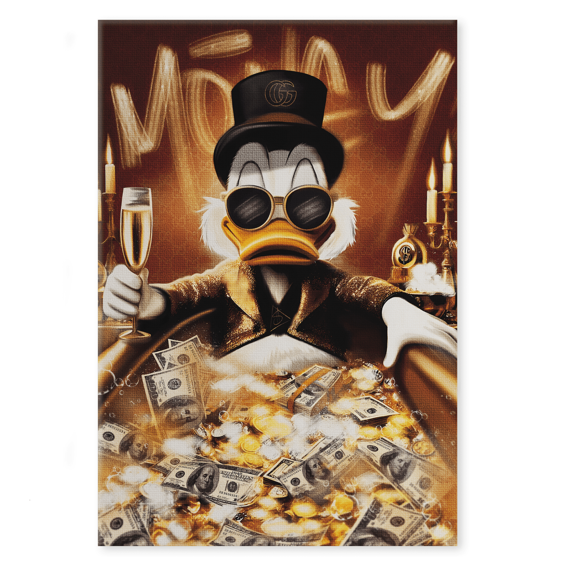 Bathing Dagobert - Leinwandbild Pop Art / Motivation by SimpleCanvas