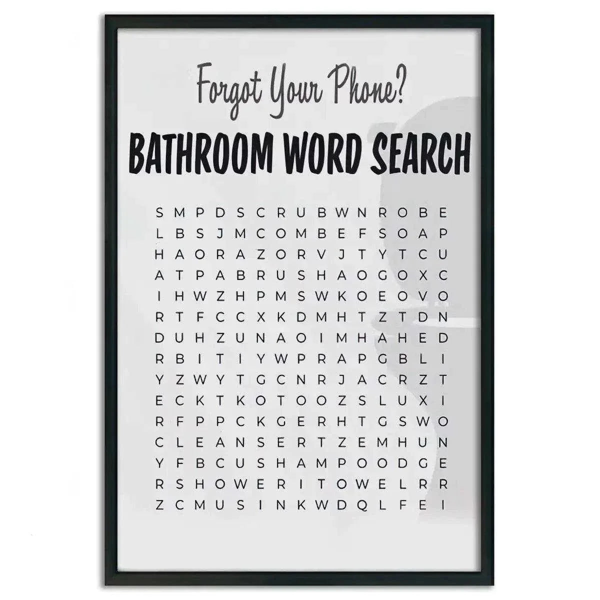 Bathroom Word Search - Leinwandbild Lifestyle by SimpleCanvas