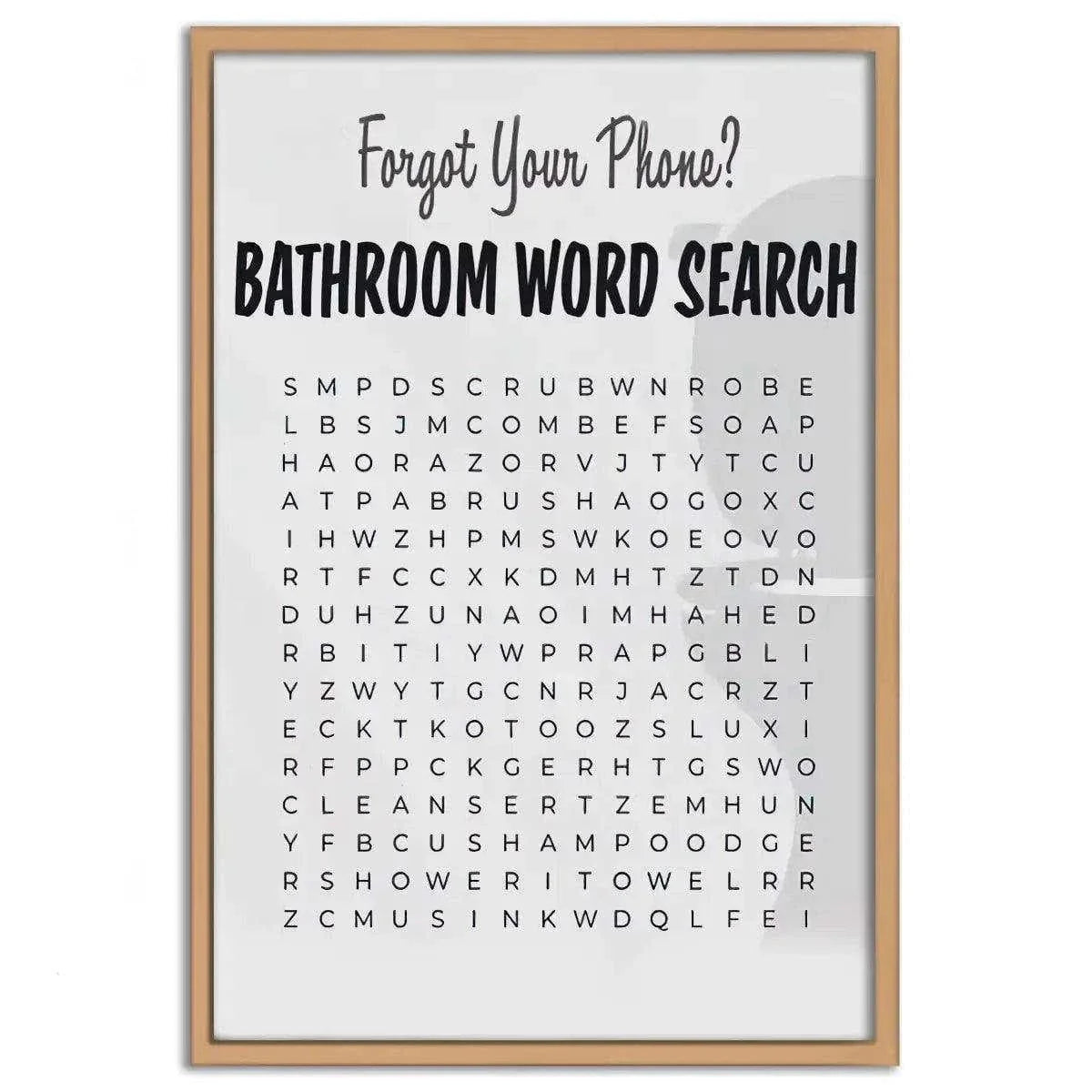 Bathroom Word Search - Leinwandbild Lifestyle by SimpleCanvas