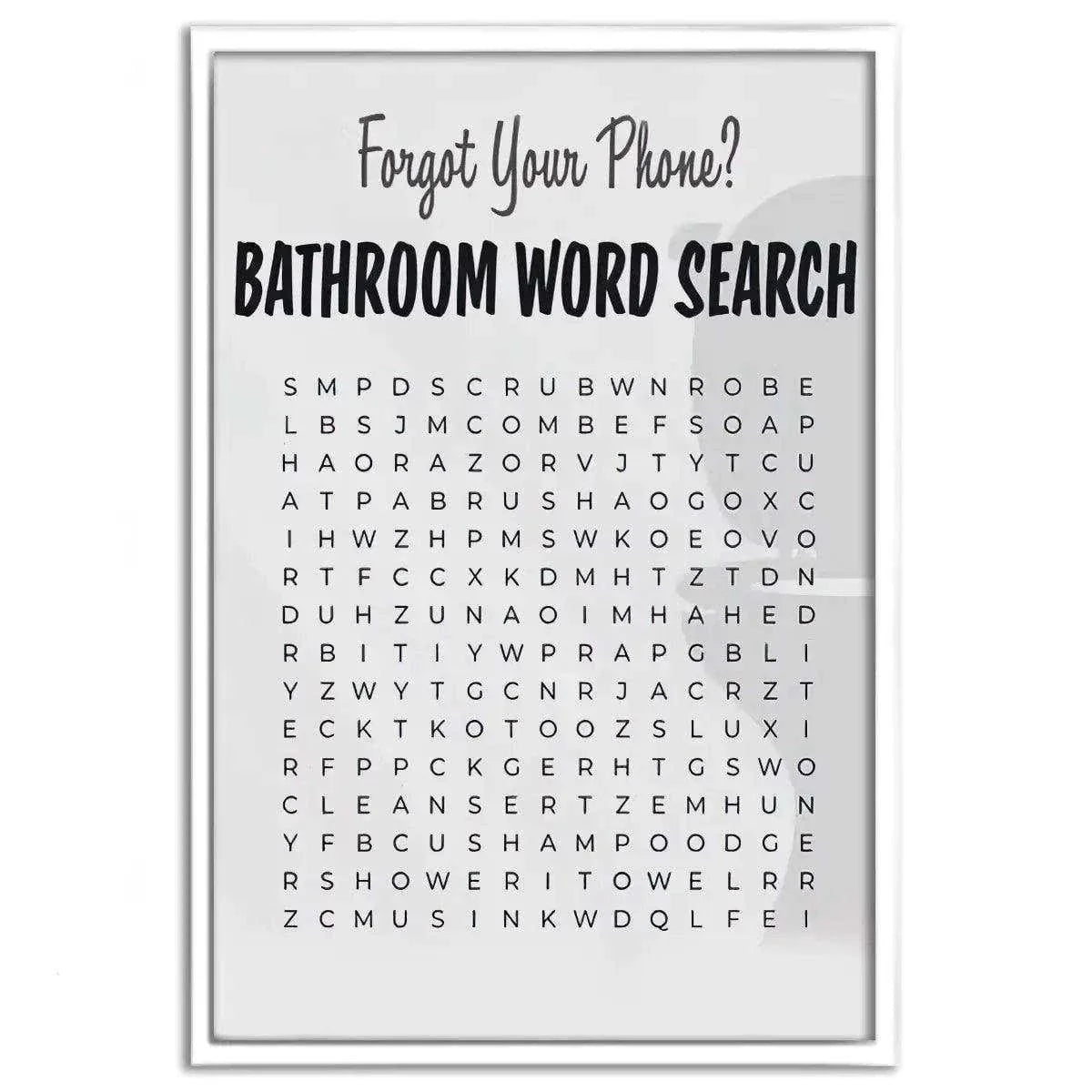 Bathroom Word Search - Leinwandbild Lifestyle by SimpleCanvas