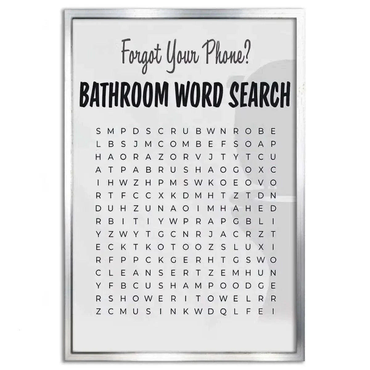 Bathroom Word Search - Leinwandbild Lifestyle by SimpleCanvas