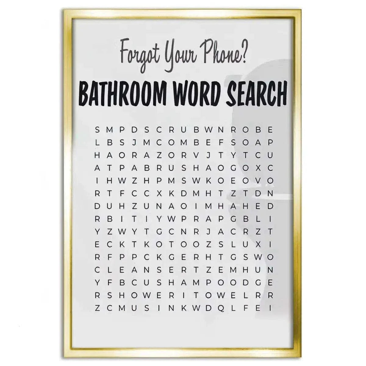 Bathroom Word Search - Leinwandbild Lifestyle by SimpleCanvas