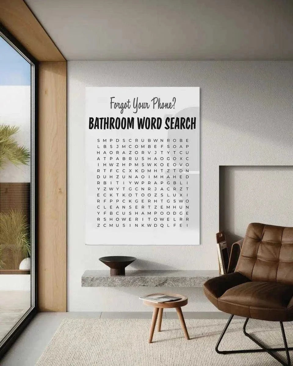 Bathroom Word Search - Leinwandbild Lifestyle by SimpleCanvas