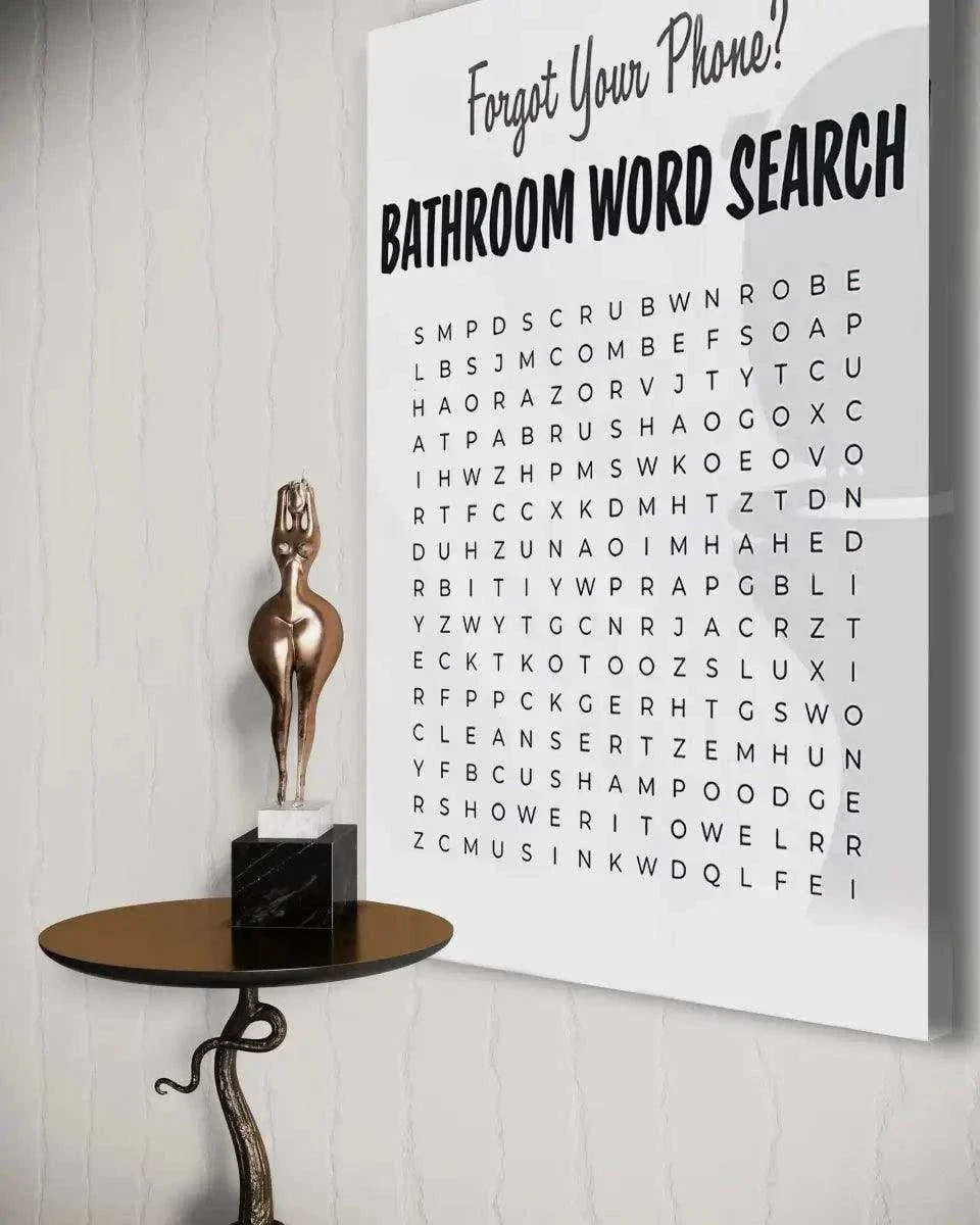 Bathroom Word Search - Leinwandbild Lifestyle by SimpleCanvas