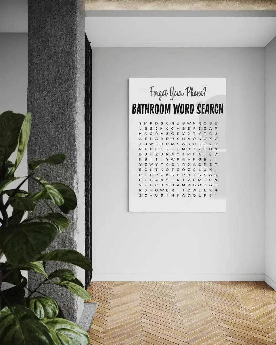 Bathroom Word Search - Leinwandbild Lifestyle by SimpleCanvas