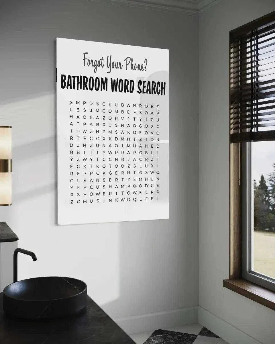 Bathroom Word Search - Leinwandbild Lifestyle by SimpleCanvas