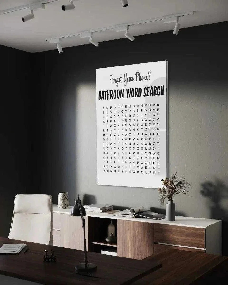 Bathroom Word Search - Leinwandbild Lifestyle by SimpleCanvas