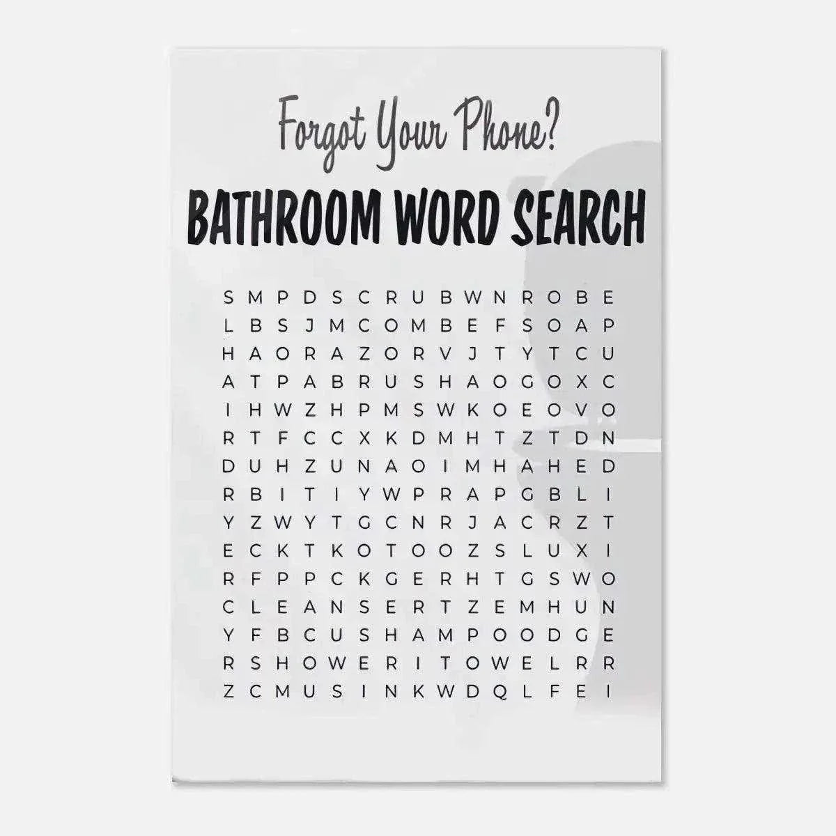 Bathroom Word Search - Leinwandbild Lifestyle by SimpleCanvas