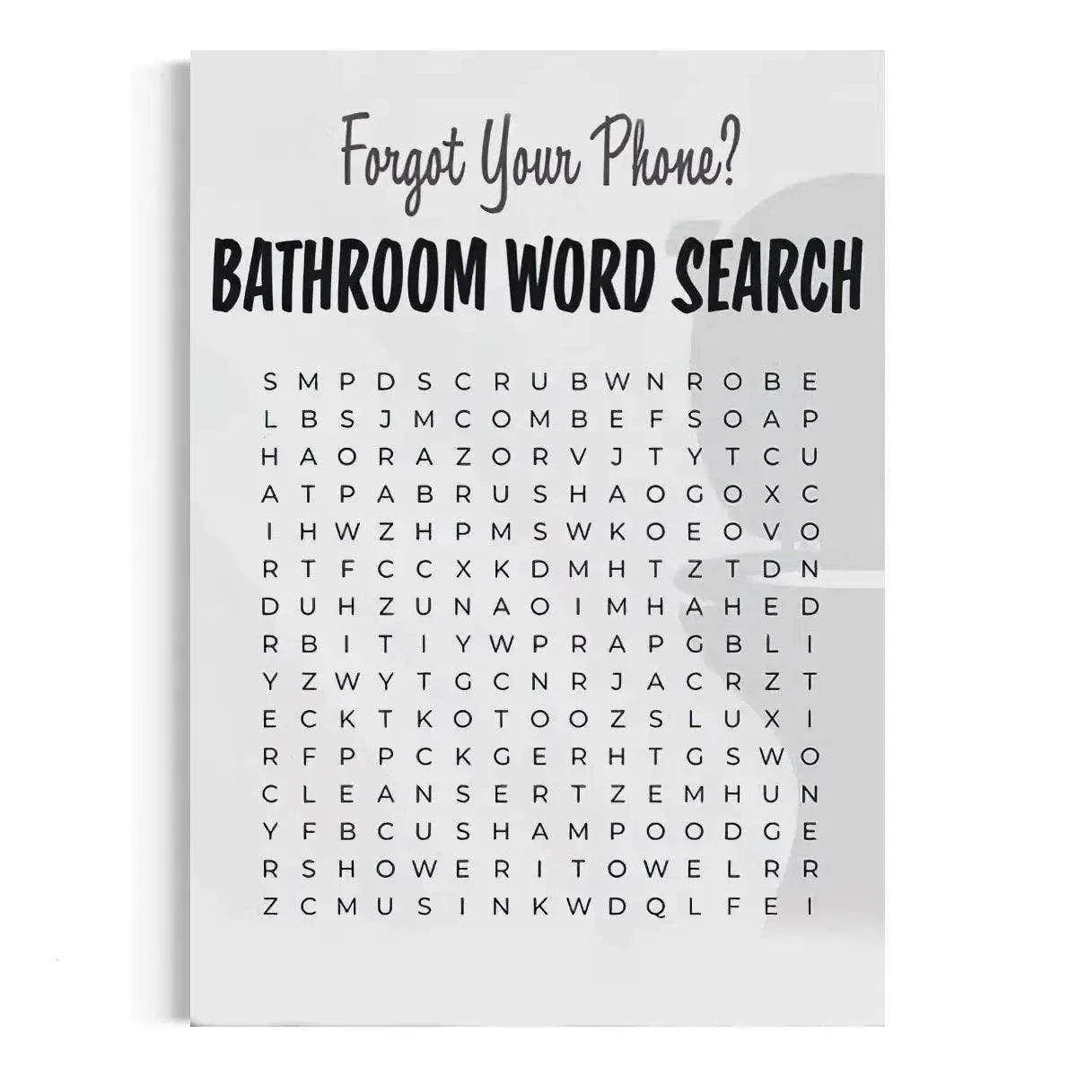 Bathroom Word Search - Leinwandbild Lifestyle by SimpleCanvas