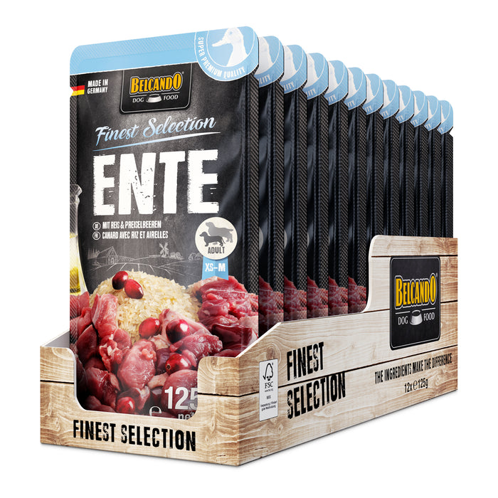 BELCANDO Ente mit Reis & Preiselbeeren – Nassfutter für Hunde
