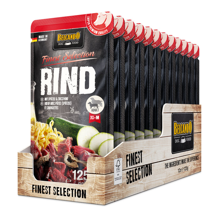BELCANDO Rind mit Spätzle & Zucchini – Nassfutter für Hunde