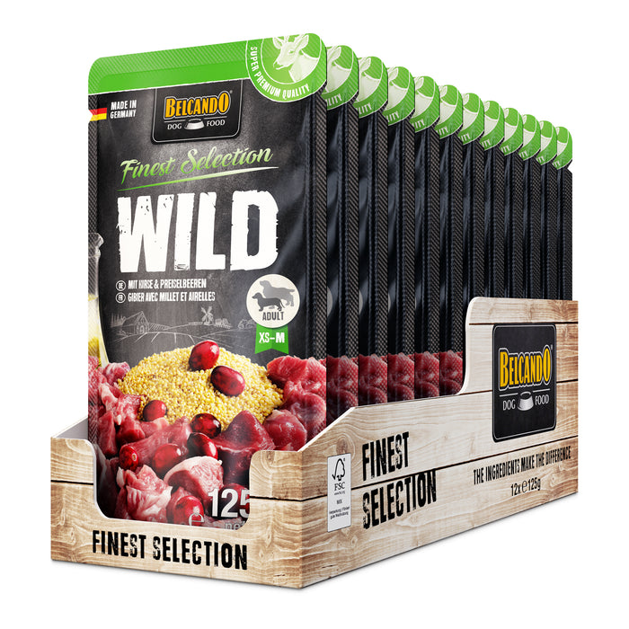 BELCANDO Wild mit Hirse & Preiselbeeren – Nassfutter für Hunde