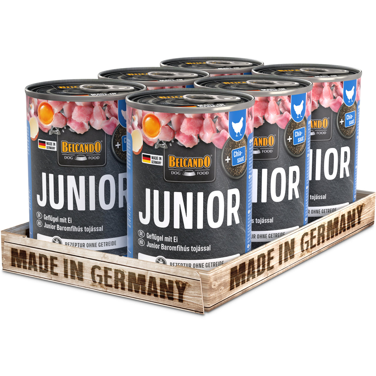 BELCANDO Junior Geflügel mit Ei – Nassfutter für Hunde