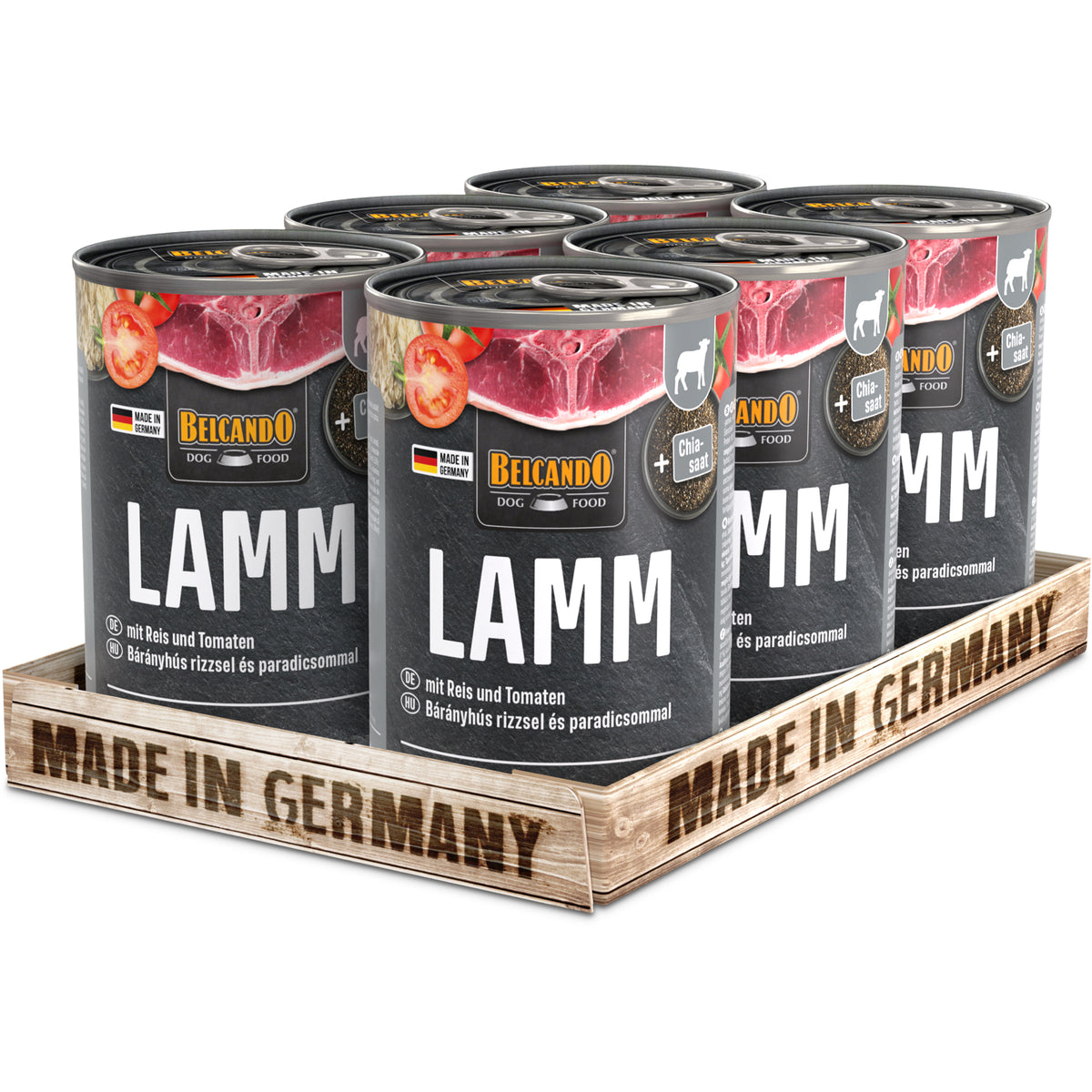 BELCANDO Lamm mit Reis & Tomaten – Nassfutter für Hunde