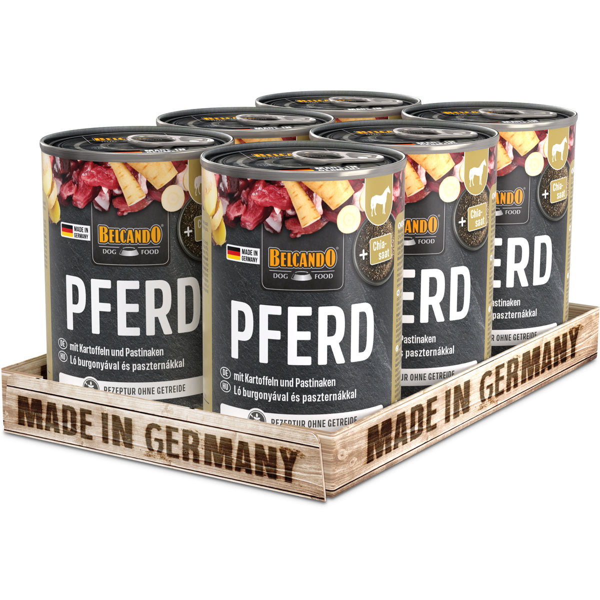 BELCANDO Pferd mit Kartoffel – Nassfutter für Hunde