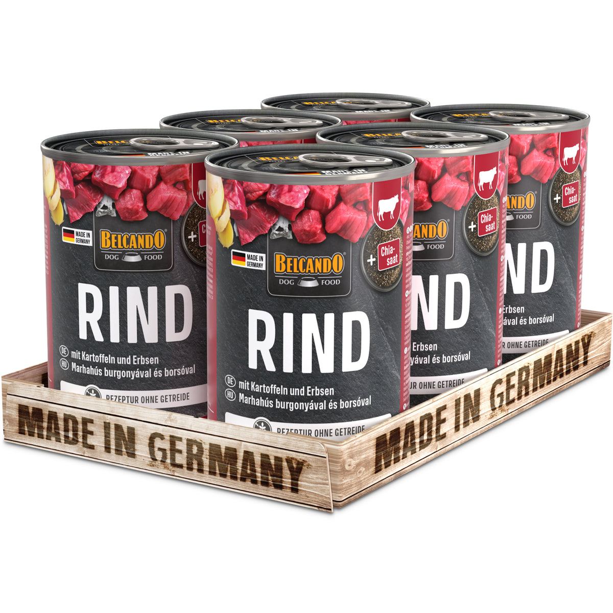 BELCANDO Rind mit Kartoffel & Erbsen – Nassfutter für Hunde