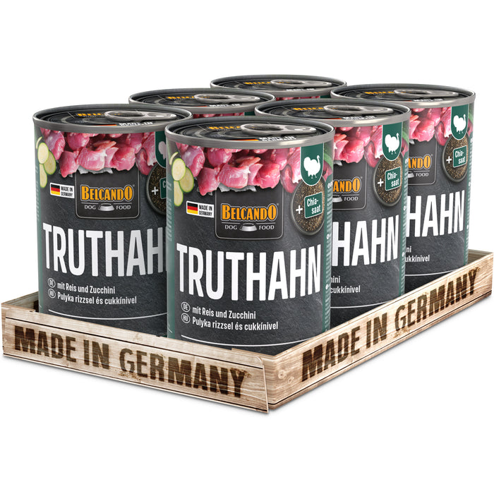 BELCANDO Truthahn mit Reis & Zucchini – Nassfutter für Hunde