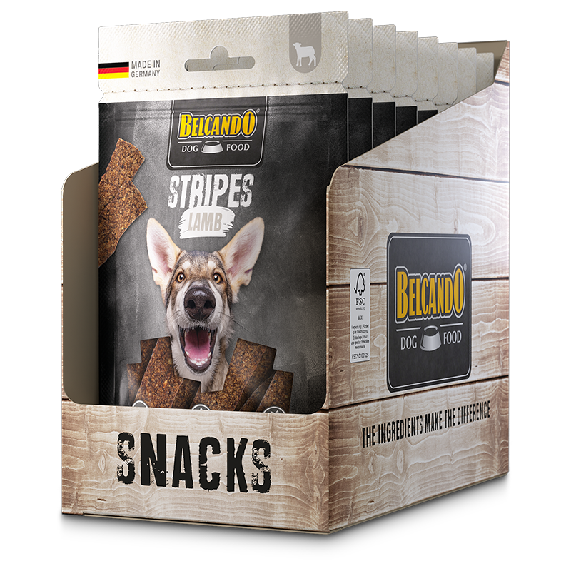 BELCANDO Stripes Lamb – Hundesnack