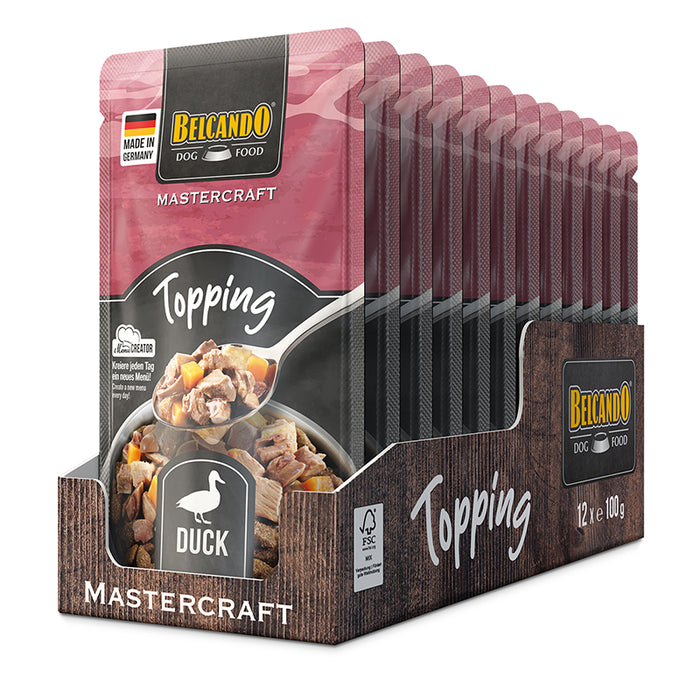 BELCANDO MASTERCRAFT Topping Ente mit Süßkartoffel – Ergänzungsfutter für Hunde