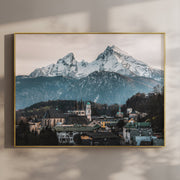 Berchtesgaden Print – Watzmann Mountain and Bavarian Town Wall Art