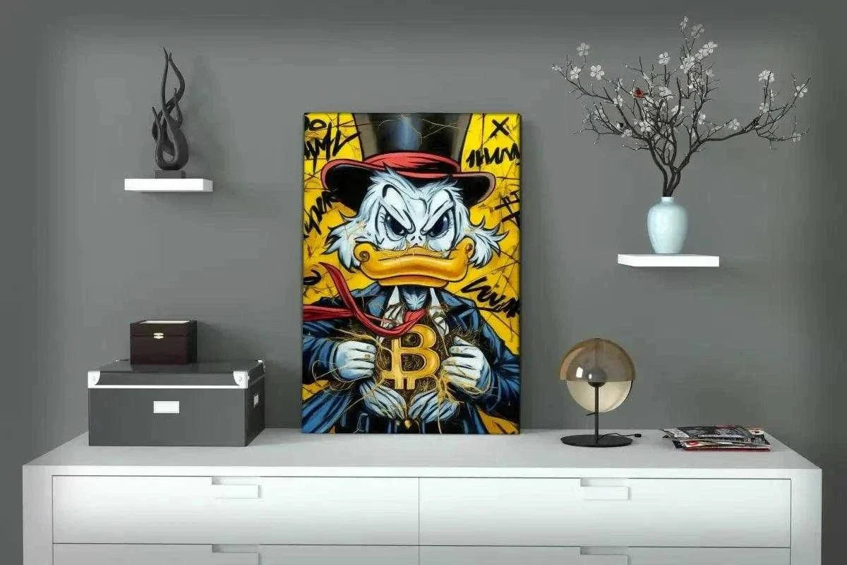 Bitcoin Duck - Leinwandbild Pop Art by SimpleCanvas
