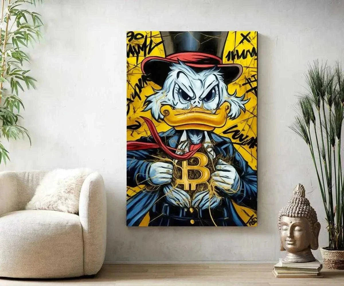 Bitcoin Duck - Leinwandbild Pop Art by SimpleCanvas