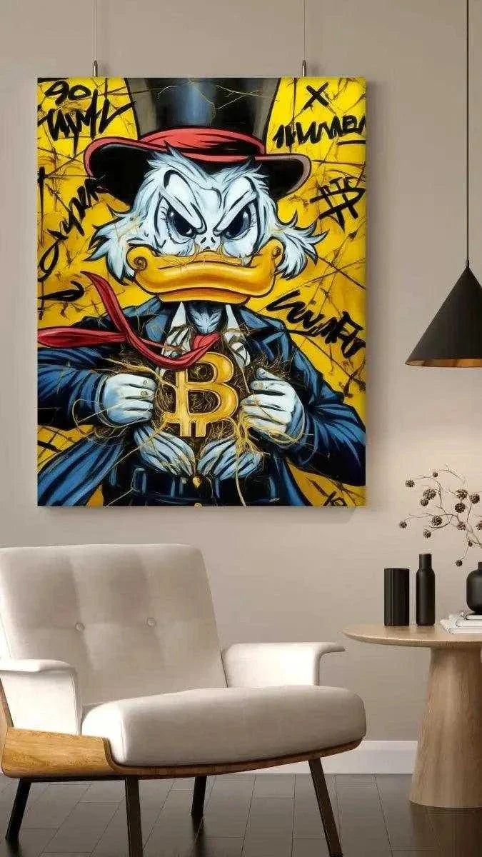 Bitcoin Duck - Leinwandbild Pop Art by SimpleCanvas