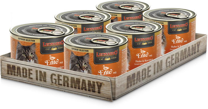 LEONARDO Ente mit Huhn & Karotten – Nassfutter für Katzen (Dose)
