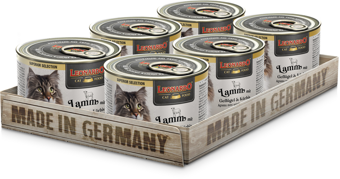 LEONARDO Lamm mit Geflügel & Kürbis – Nassfutter für Katzen (Dose)