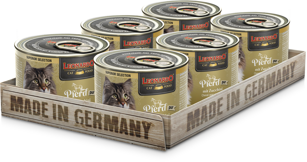 LEONARDO Pferd mit Zucchini – Nassfutter für Katzen (Dose)