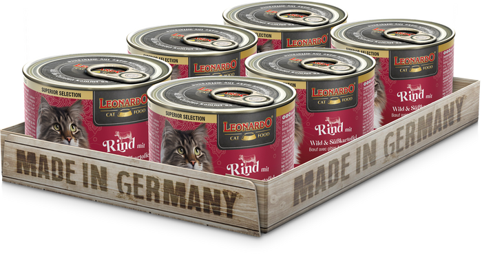 LEONARDO Rind mit Wild & Süßkartoffel – Nassfutter für Katzen (Dose)
