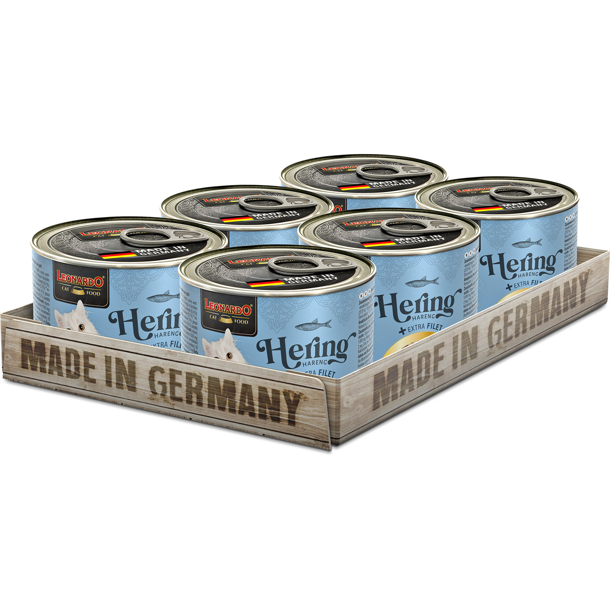 LEONARDO Hering + extra Filet – Nassfutter für Katzen (Dose)