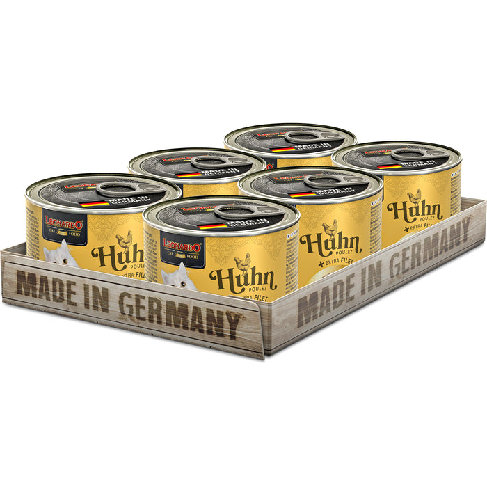 LEONARDO Huhn + extra Filet – Nassfutter für Katzen (Dose)
