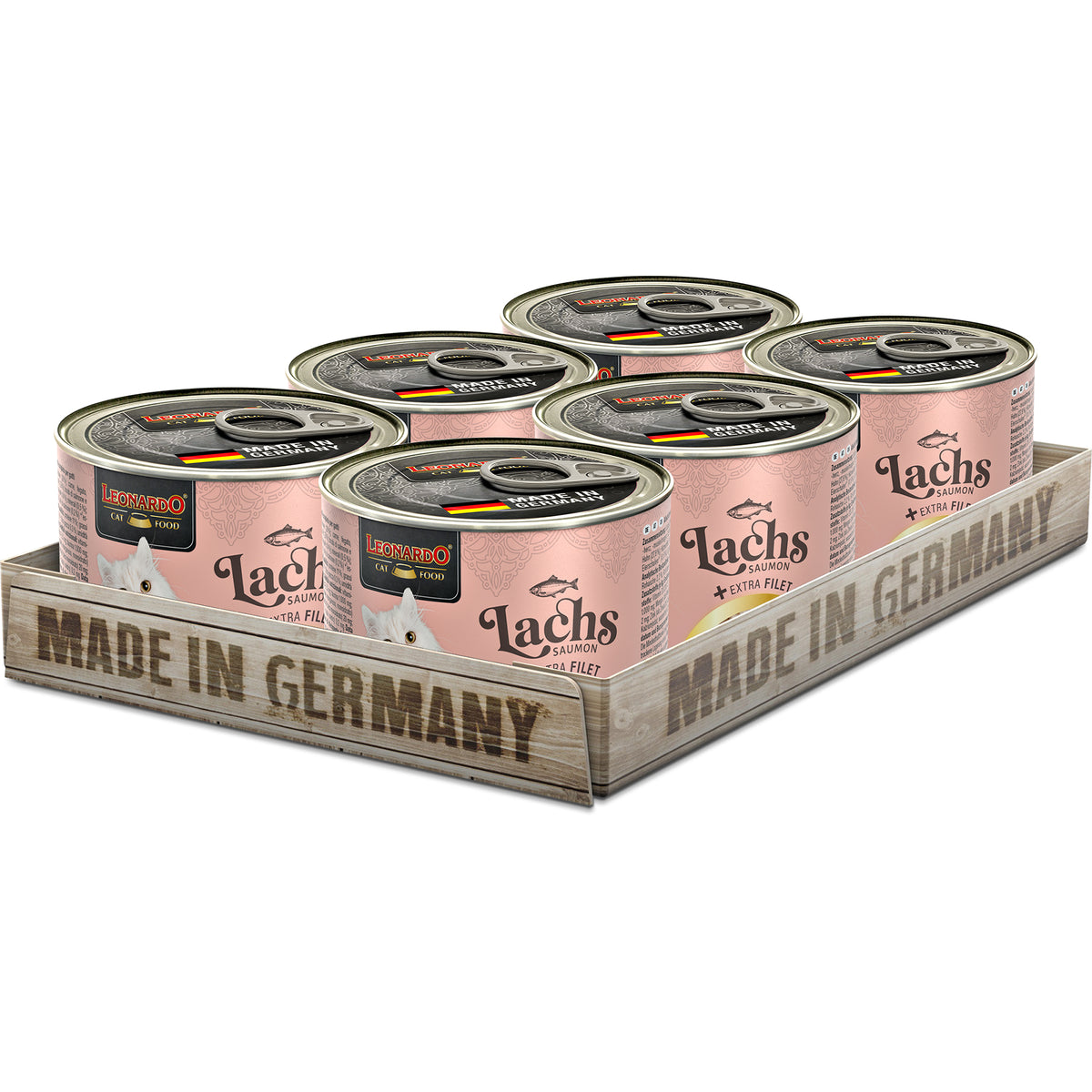 LEONARDO Lachs + extra Filet – Nassfutter für Katzen (Dose)