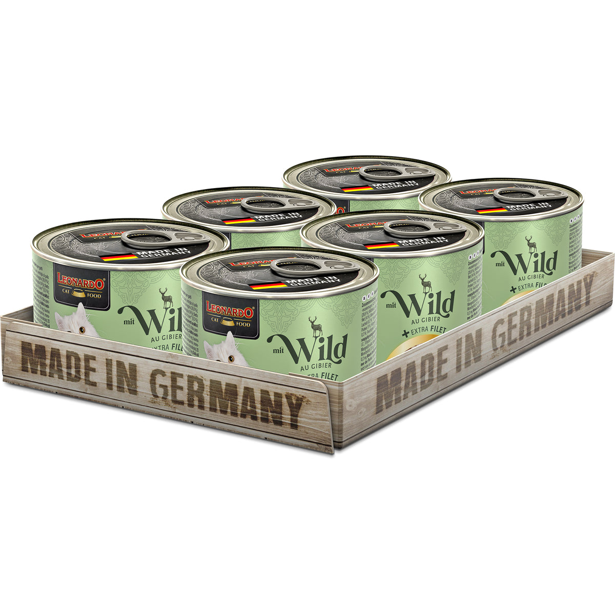 LEONARDO Wild + extra Filet – Nassfutter für Katzen (Dose)