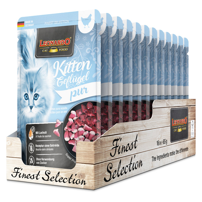 LEONARDO Kitten – Nassfutter für Katzen (Frischebeutel)