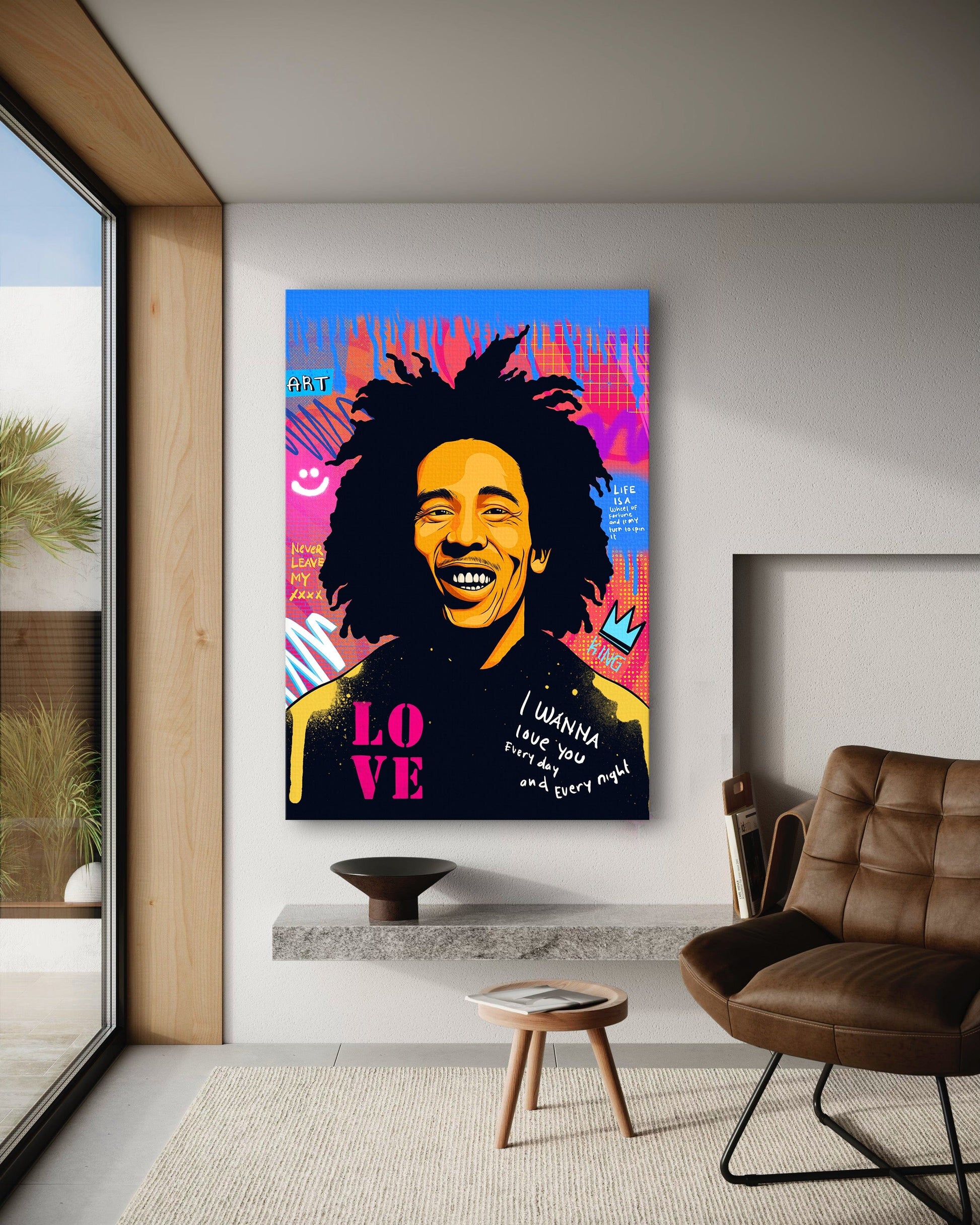 Bob Marley - Leinwandbild Pop Art by SimpleCanvas