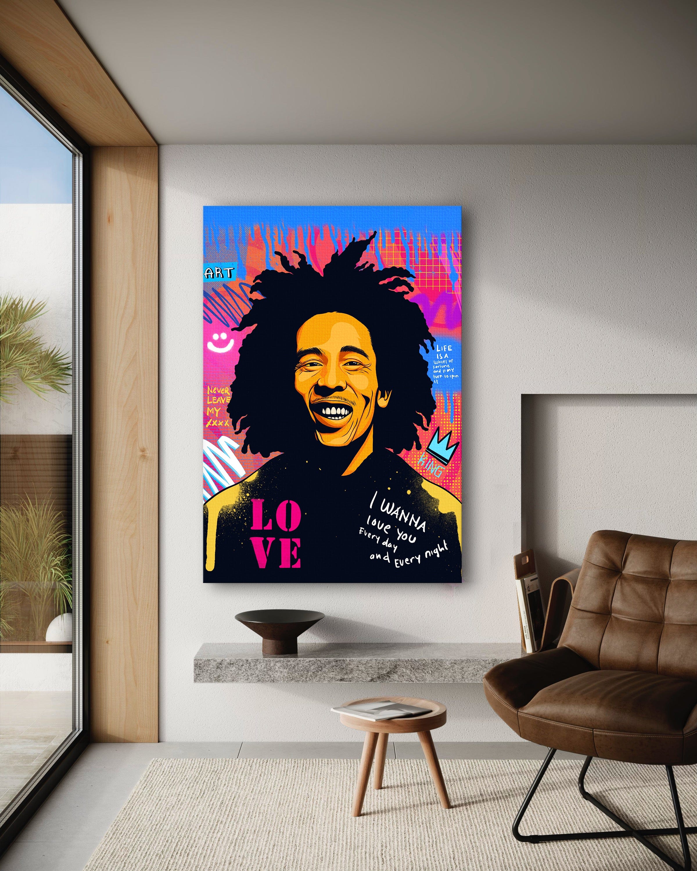 Bob Marley - Leinwandbild Pop Art by SimpleCanvas