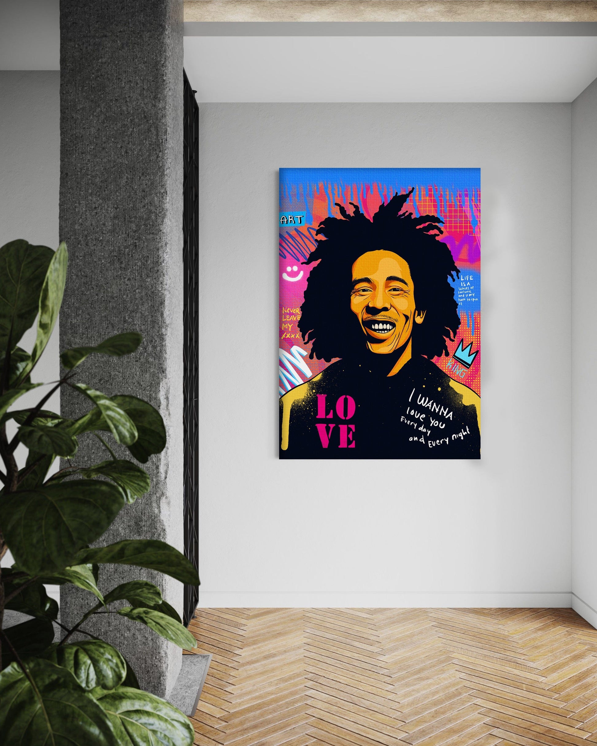 Bob Marley - Leinwandbild Pop Art by SimpleCanvas