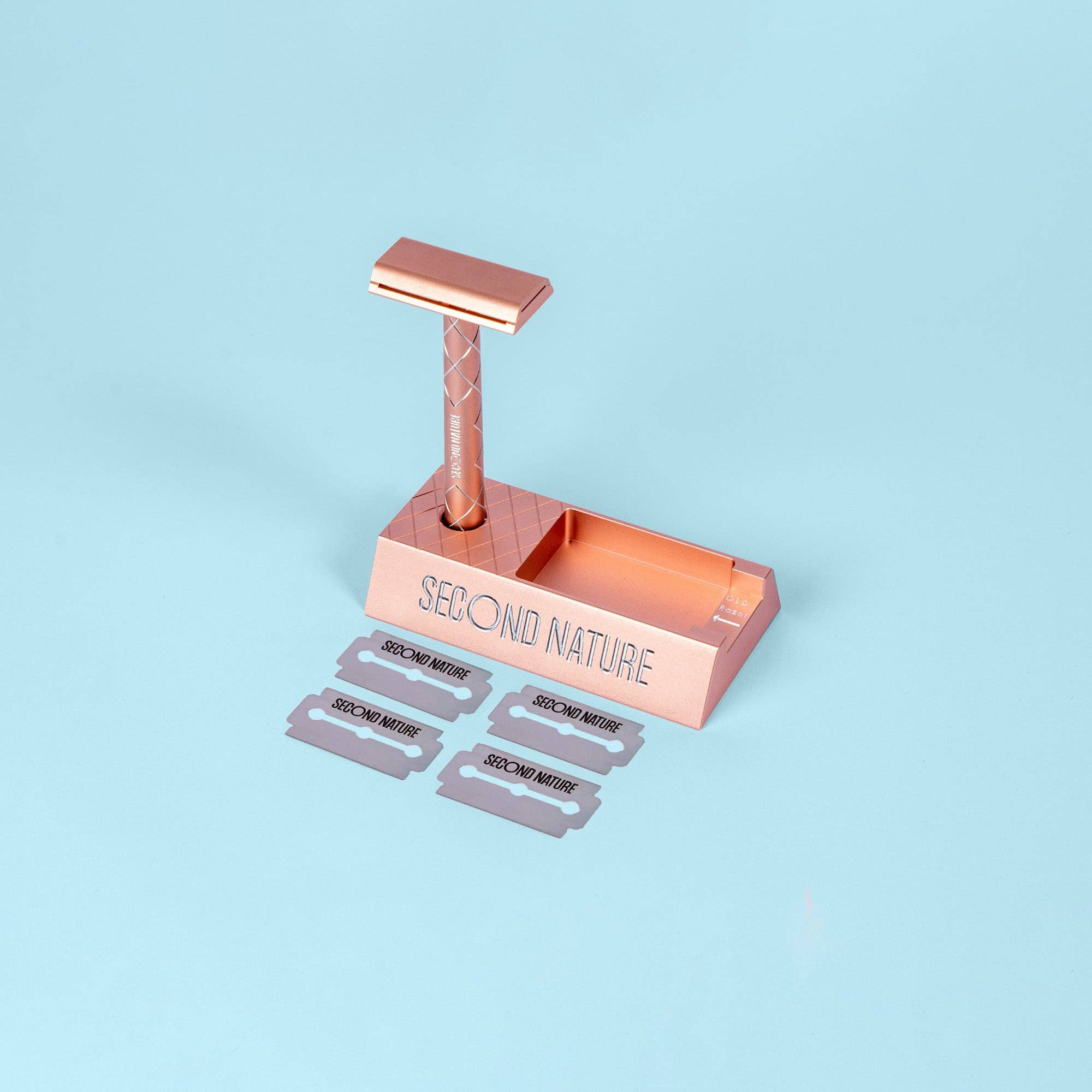 Rasierset - Rasierhobel mit Ständer und Klingen -