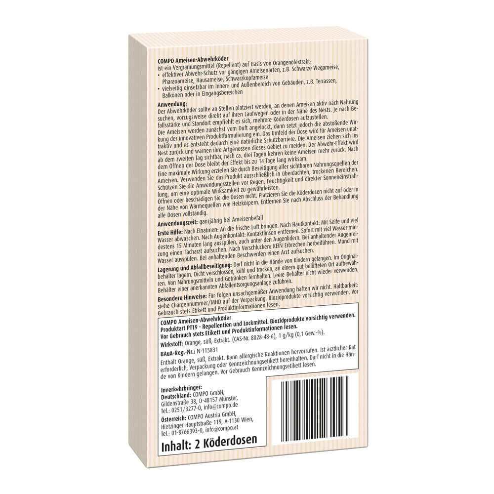 COMPO Ameisen-Abwehrköder Schutz vor gängigen Ameisenarten