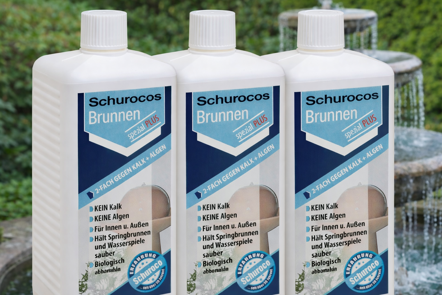 Brunnen-Spezial gegen Algen/Kalk befreit Wasserspiele von Kalk und Algen