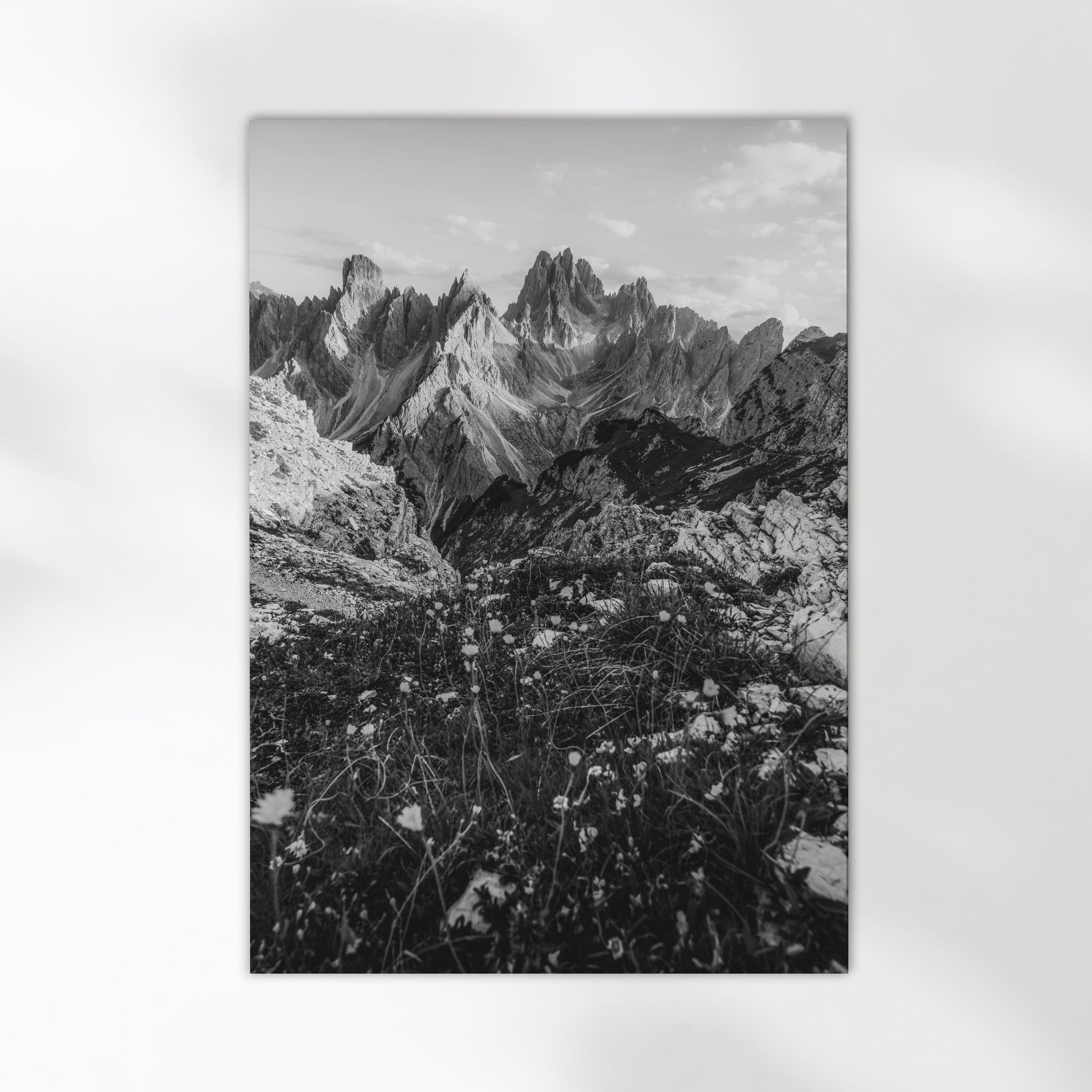 Cadini di Misurina – Black and White Dolomites Print