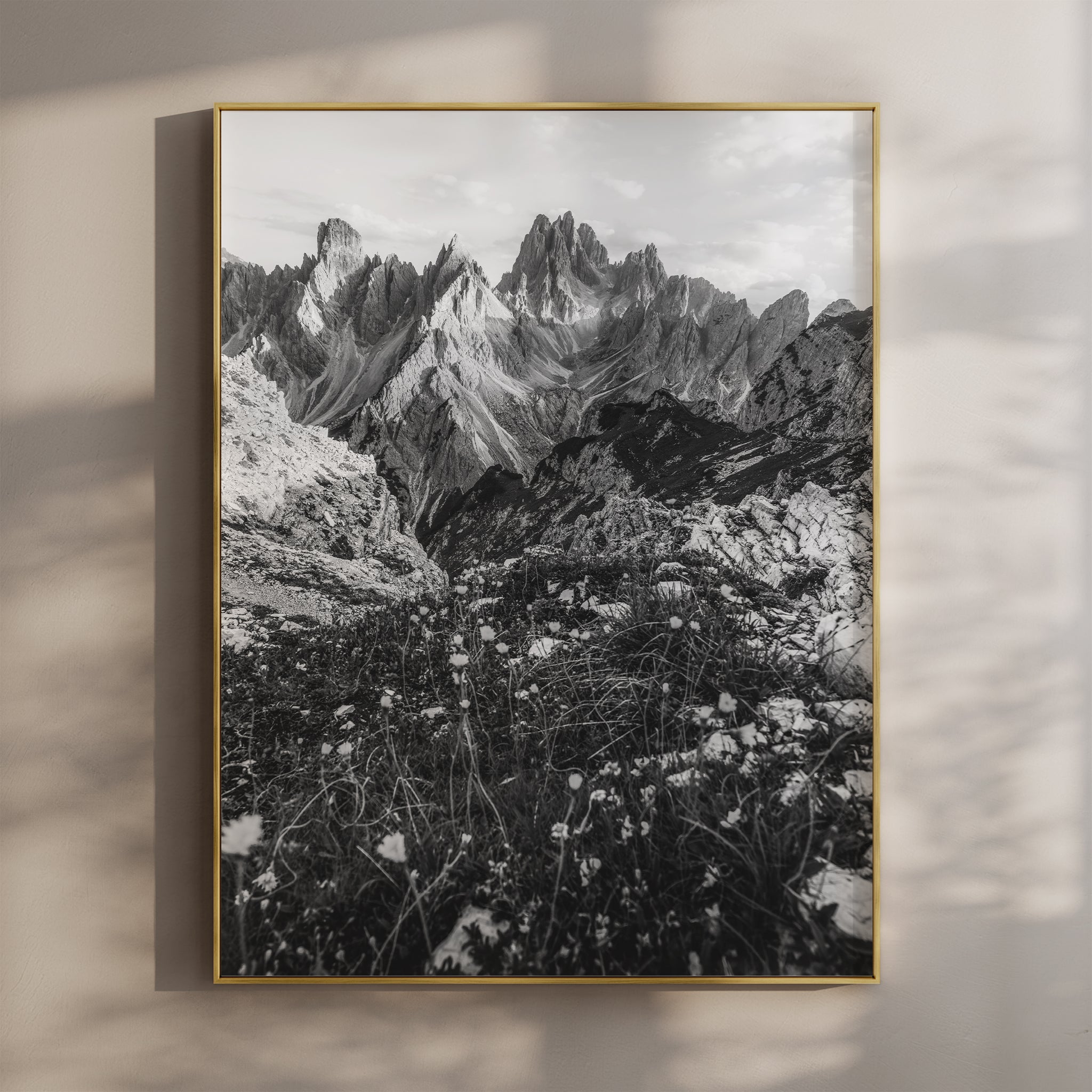 Cadini di Misurina – Black and White Dolomites Print
