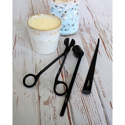 Candelae Kerzenpflege-Set Schwarz 3-Teilige Mit Dochtschere Kerzenlöscher Und Dochtheber Für Duftkerzen Edelstahl