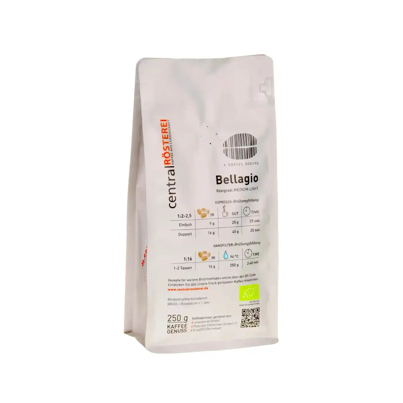 CentralRösterei Bellagio Entkoffeinierter Arabica Kaffee Kolumbien Aromatisch Kräftig CO2 Verfahren by RoasterGang