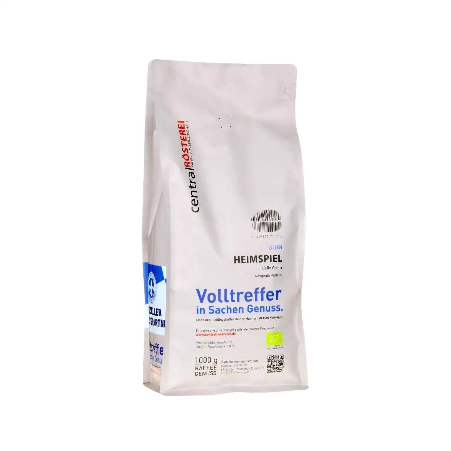 CentralRösterei Heimspiel Caffè Crema Bio Kakao Orange Intensiv 85 Prozent Peru Arabica 15 Prozent Tansania Robusta by RoasterGang