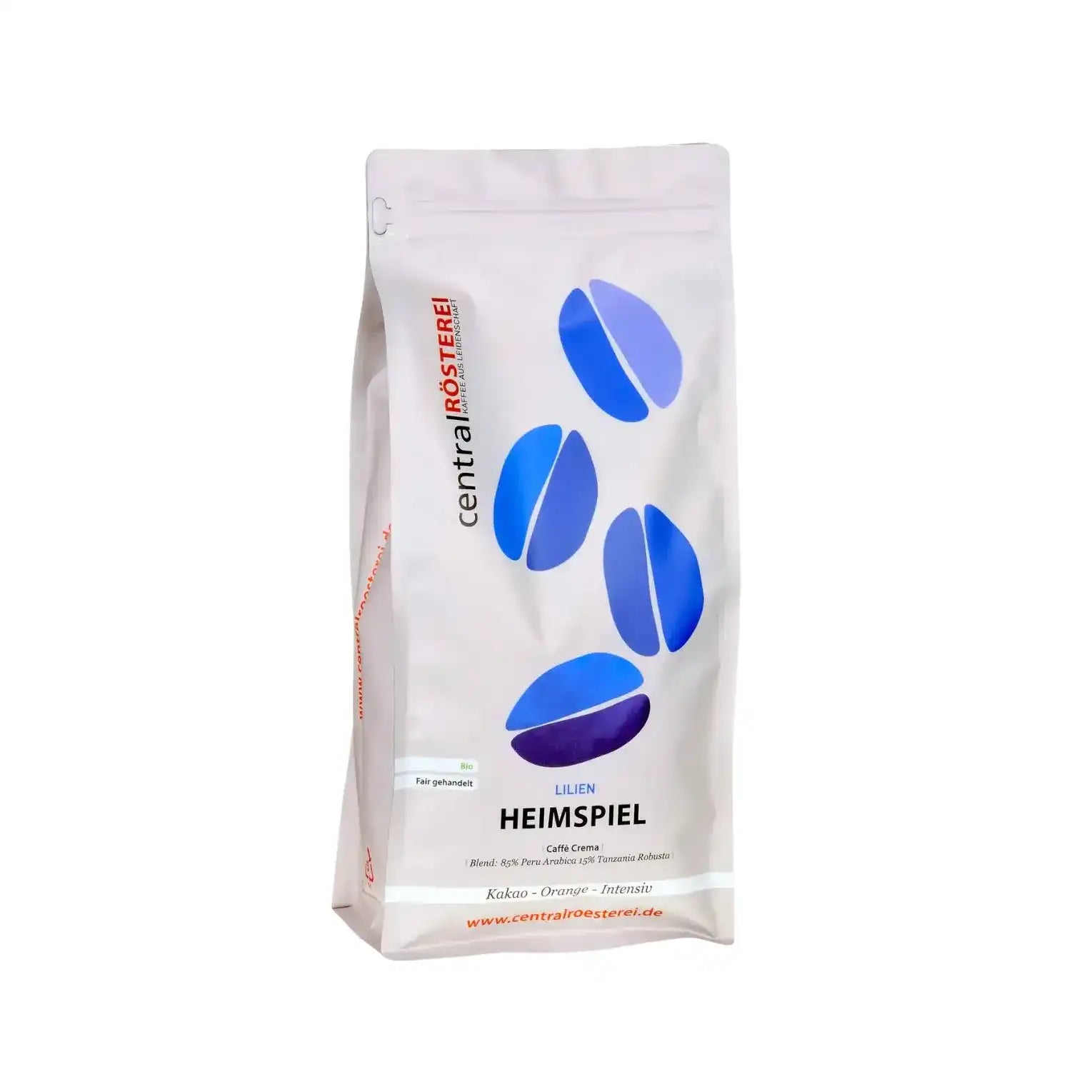 CentralRösterei Heimspiel Caffè Crema Bio Kakao Orange Intensiv 85 Prozent Peru Arabica 15 Prozent Tansania Robusta by RoasterGang