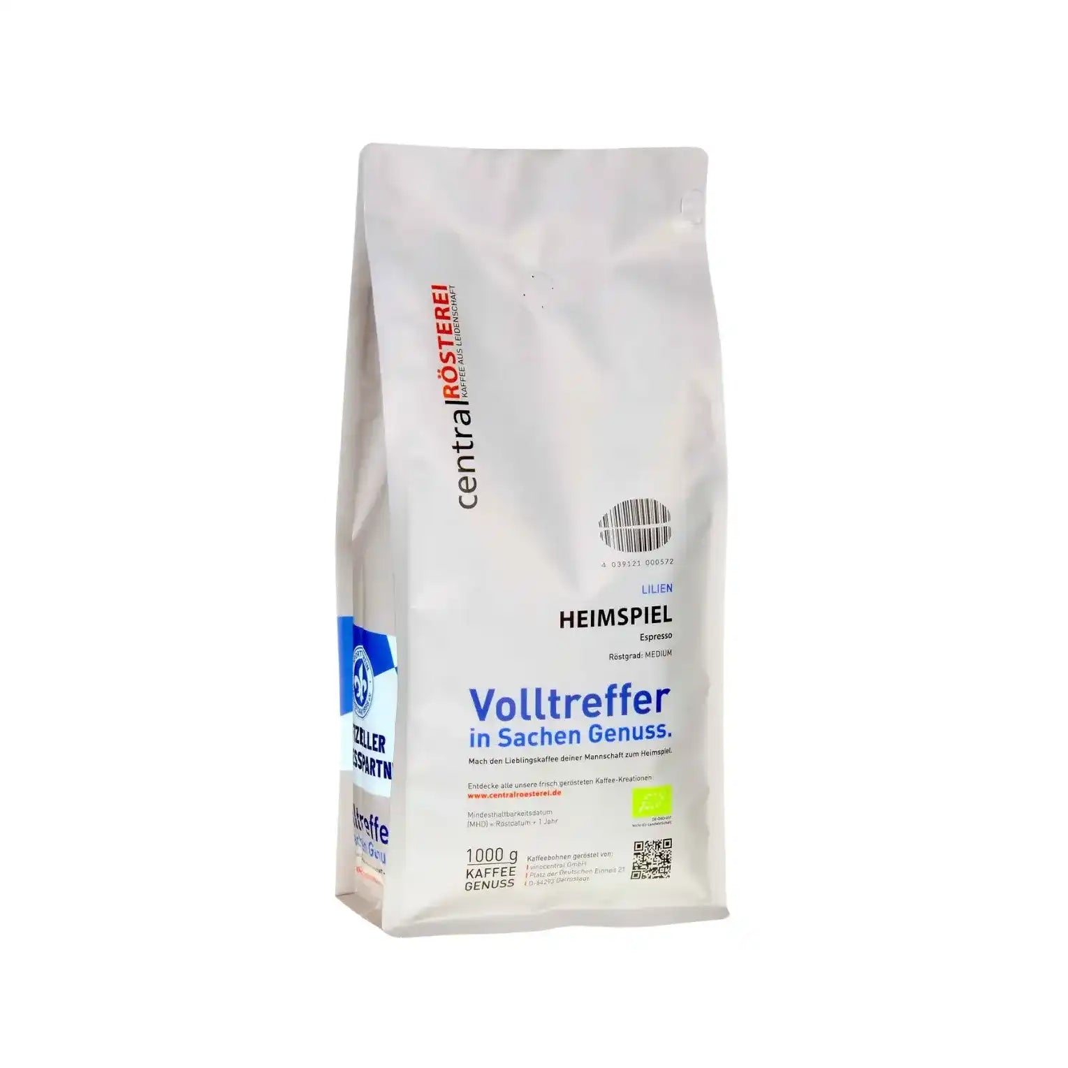 CentralRösterei Heimspiel Espresso Bio Kaffee 70 Prozent Peru Arabica 30 Prozent Tansania Robusta Kakao Orange Intensiv by RoasterGang